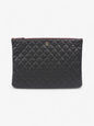 Chanel Clutch Pouch Black Caviar Leather Large