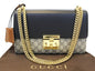 GUCCI GG Supreme Beige/Black Padlock Medium Shoulder Bag