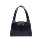 Gianni Versace Black Embossed Leather Shoulder Bag
