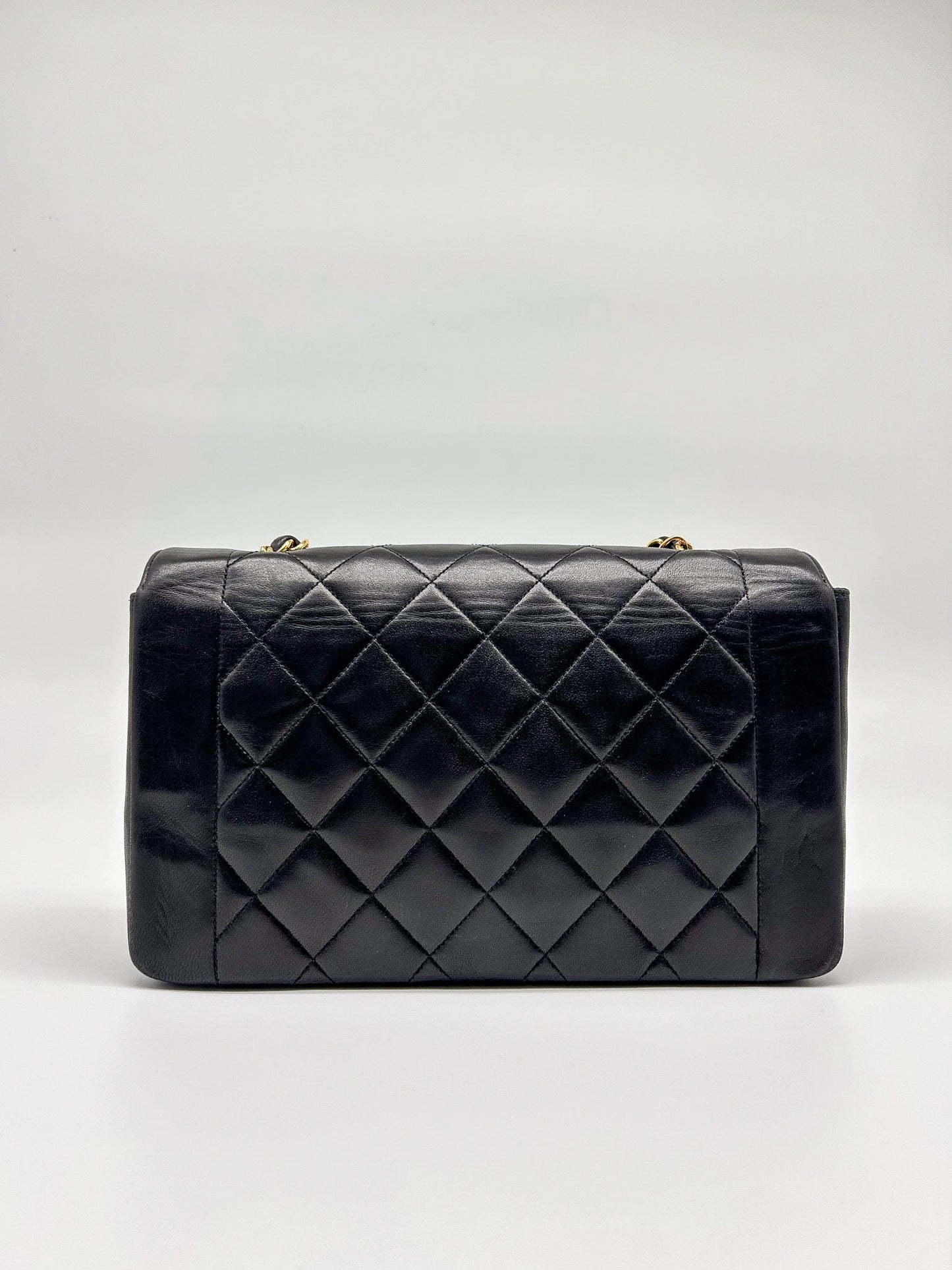 90s Black Lambskin Small Chanel Diana