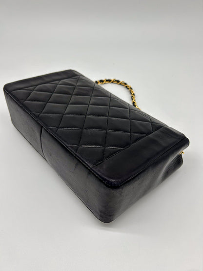 90s Black Lambskin Small Chanel Diana