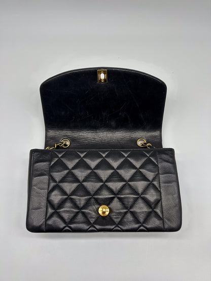 90s Black Lambskin Small Chanel Diana