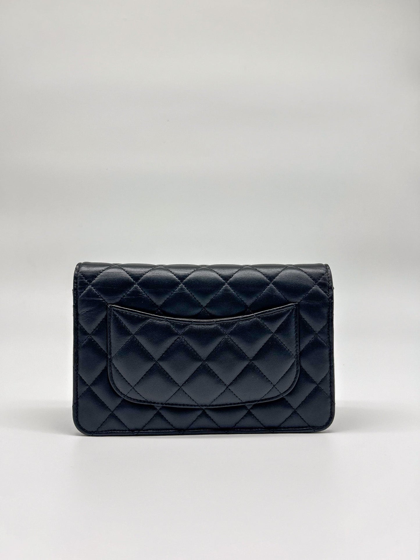 Chanel Black Lambskin Leather Wallet on Chain