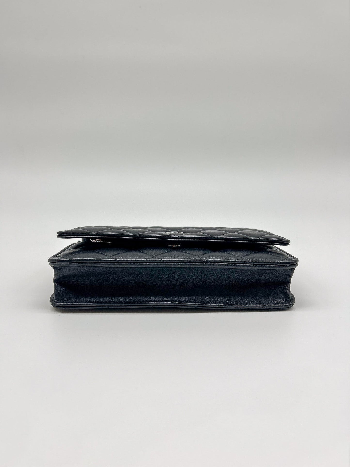 Chanel Black Lambskin Leather Wallet on Chain