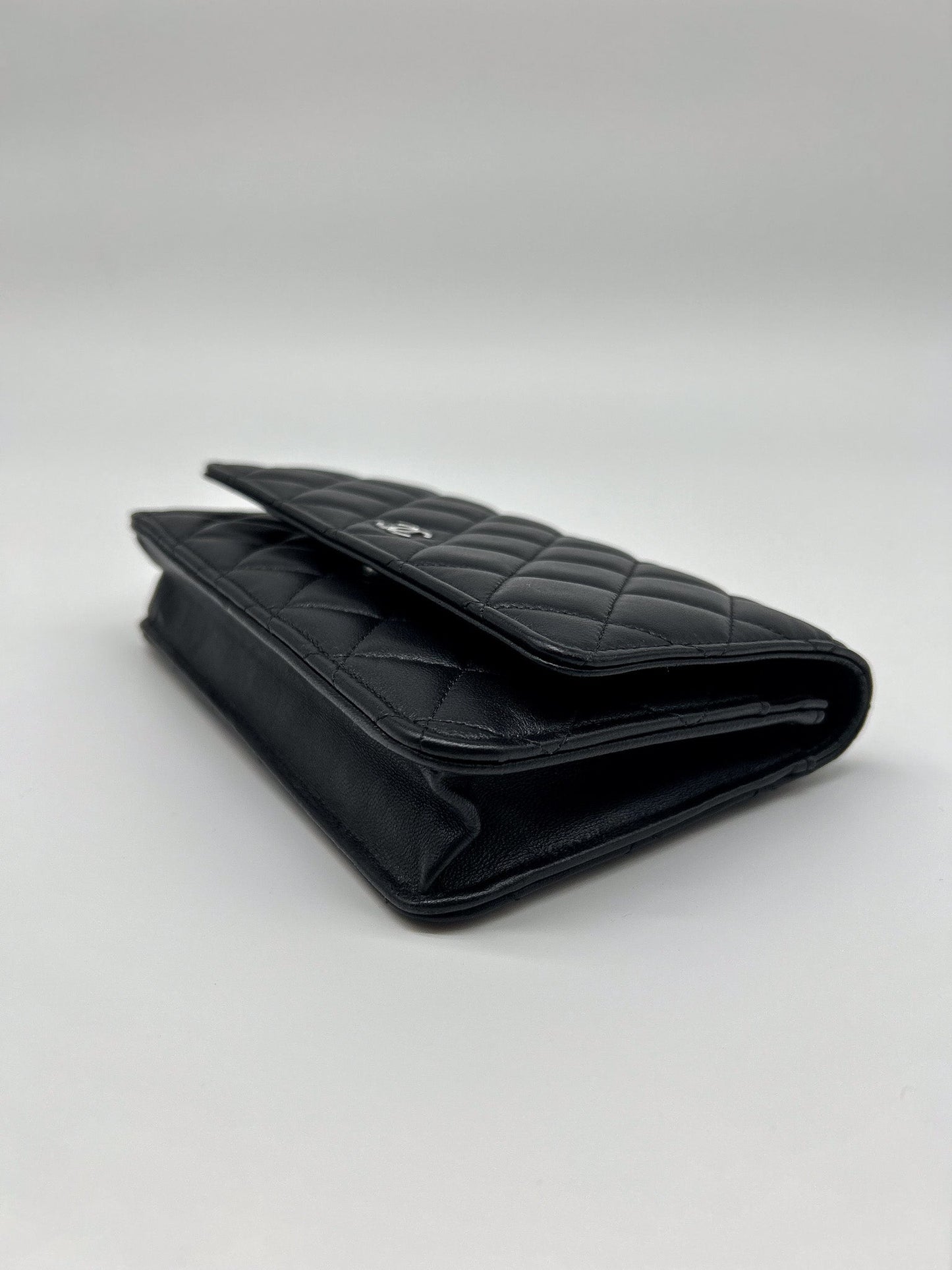 Chanel Black Lambskin Leather Wallet on Chain