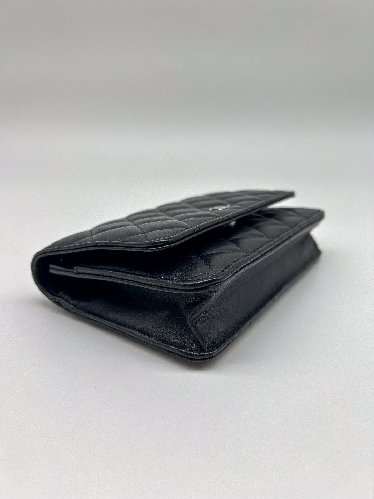 Chanel Black Lambskin Leather Wallet on Chain