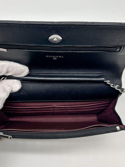 Chanel Black Lambskin Leather Wallet on Chain