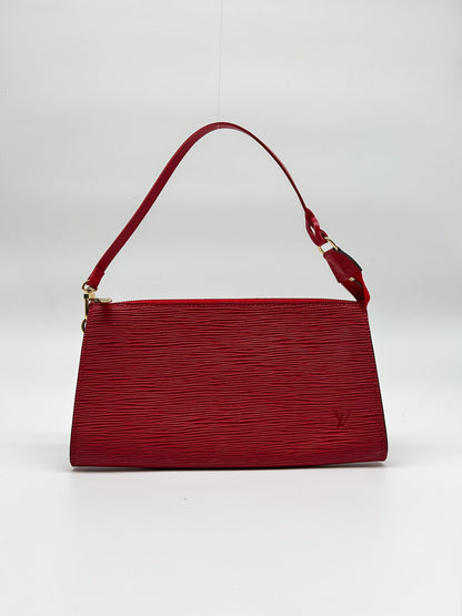 Louis Vuitton  Red Epi Leather Pochette Accessoires