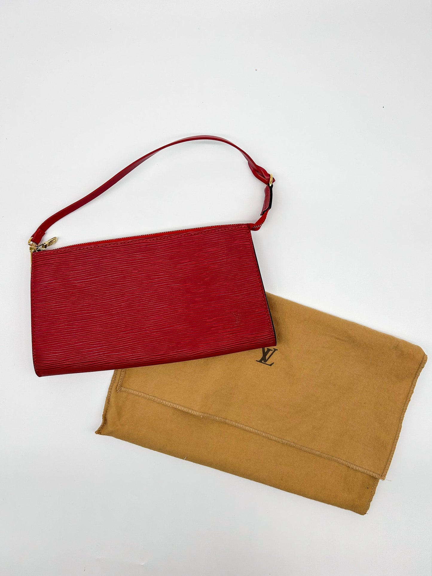 Louis Vuitton  Red Epi Leather Pochette Accessoires