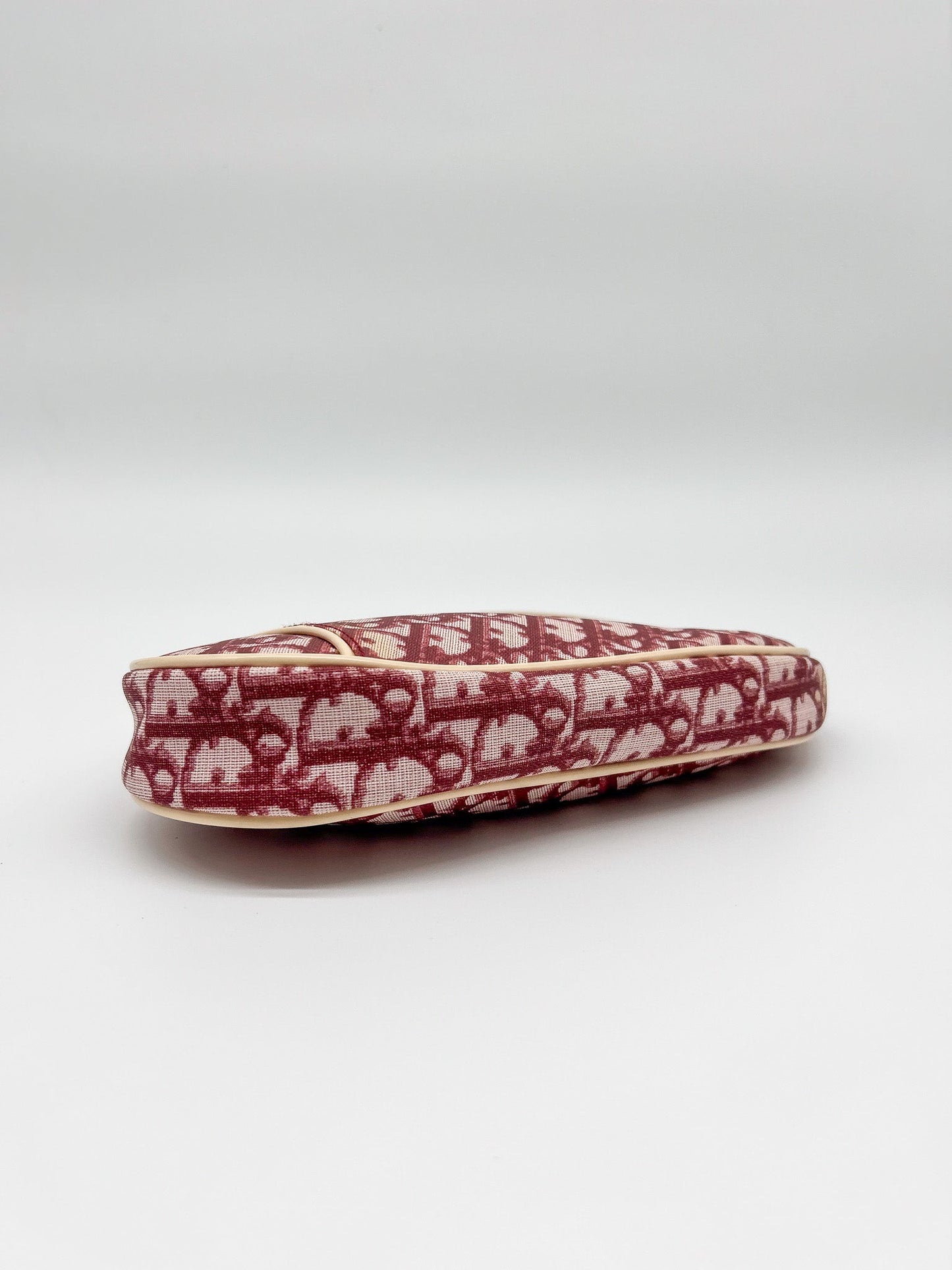 2000s Dior Burgundy Trotter Saddle Bag