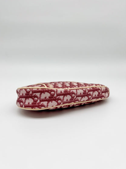 2000s Dior Burgundy Trotter Saddle Bag