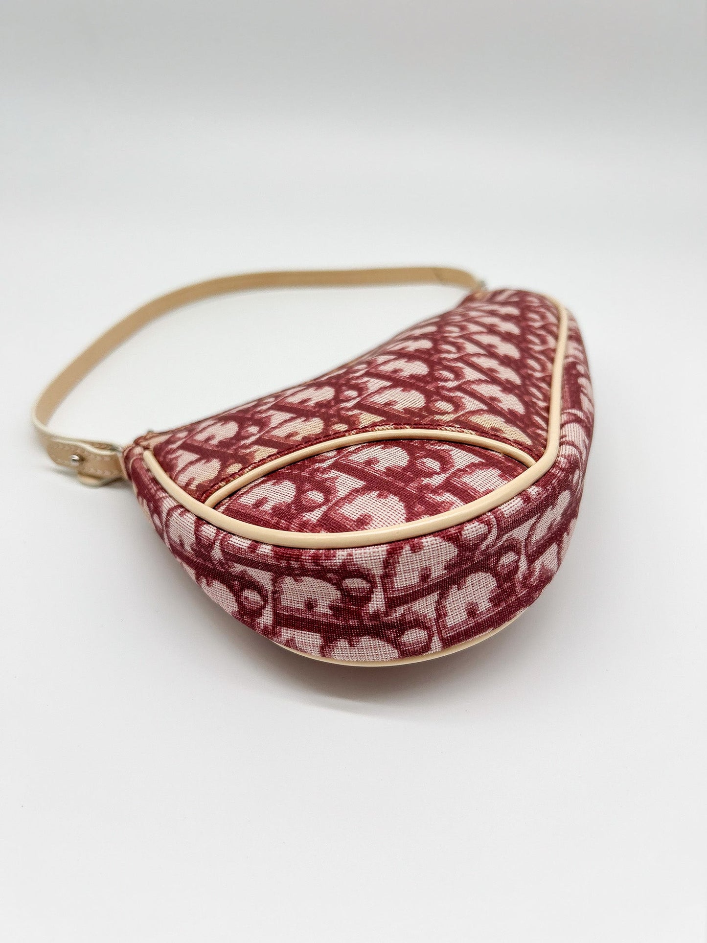 2000s Dior Burgundy Trotter Saddle Bag
