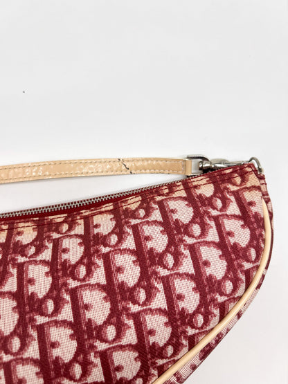 2000s Dior Burgundy Trotter Saddle Bag