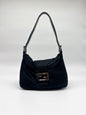 Fendi Black Neoprene Baguette Shoulder Bag