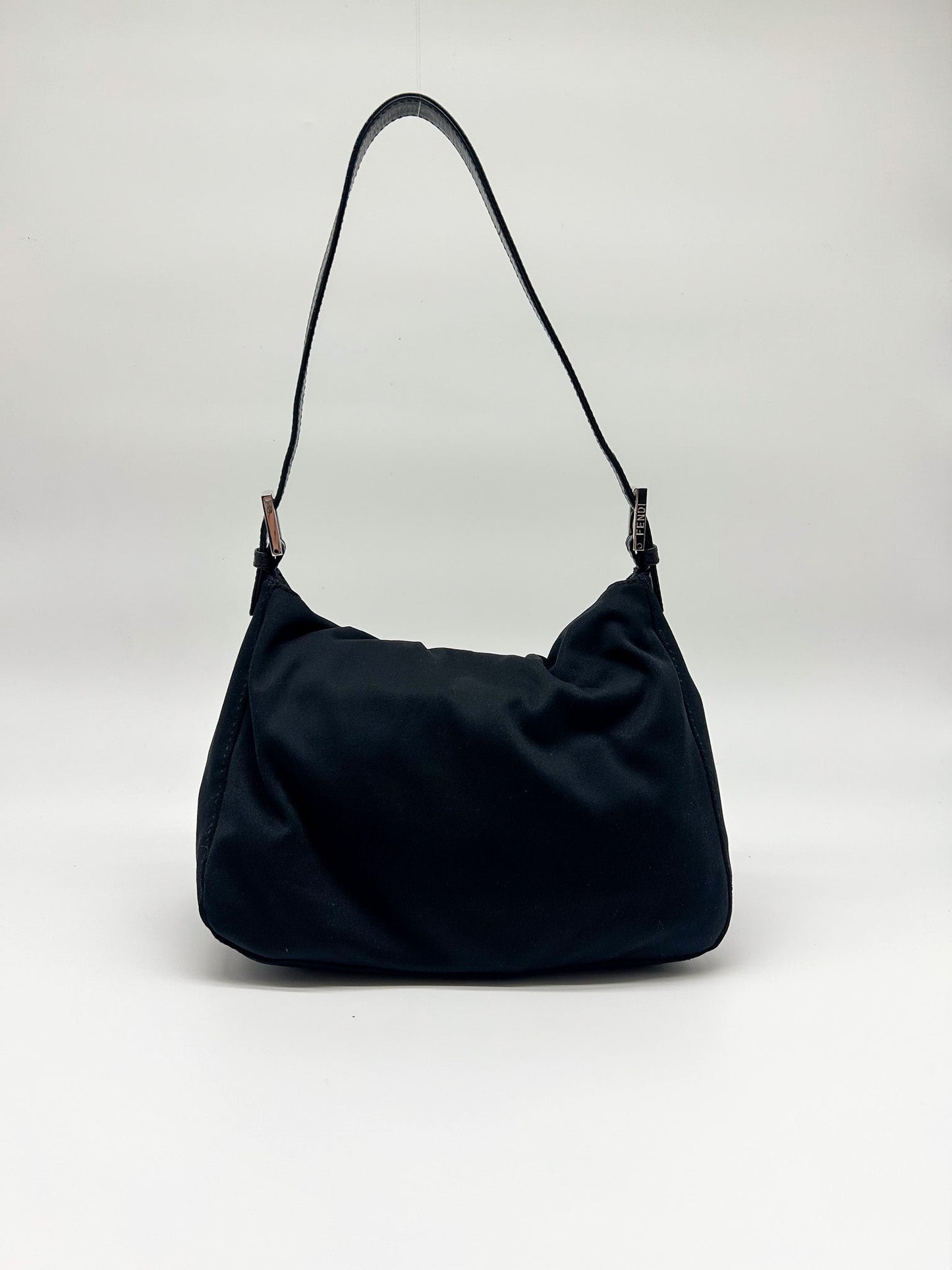 Fendi Black Neoprene Baguette Shoulder Bag