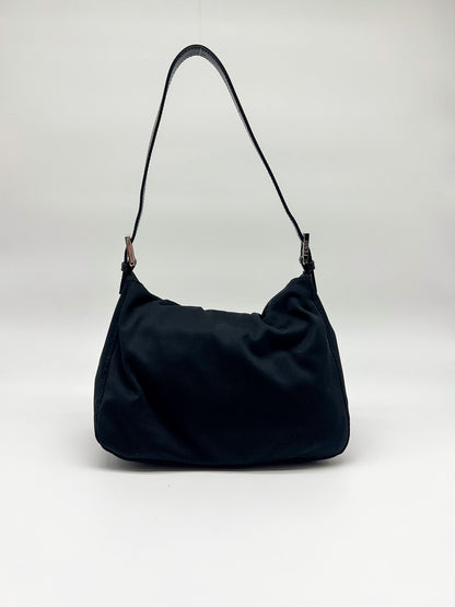 Fendi Black Neoprene Baguette Shoulder Bag