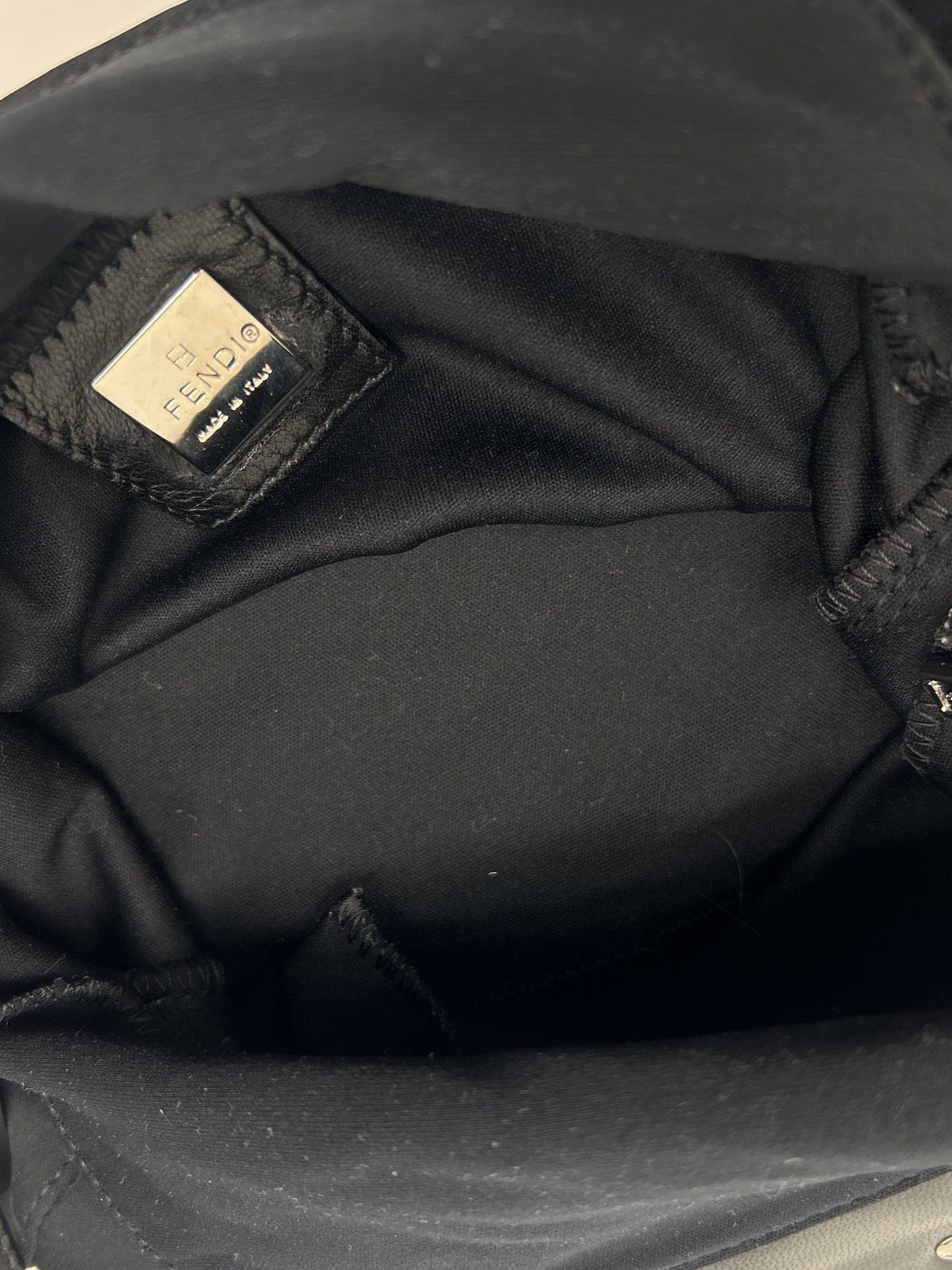 Fendi Black Neoprene Baguette Shoulder Bag
