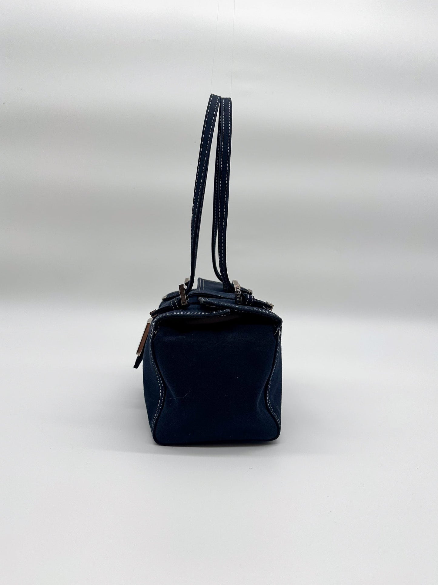 Fendi Navy Baguette Shoulder Bag