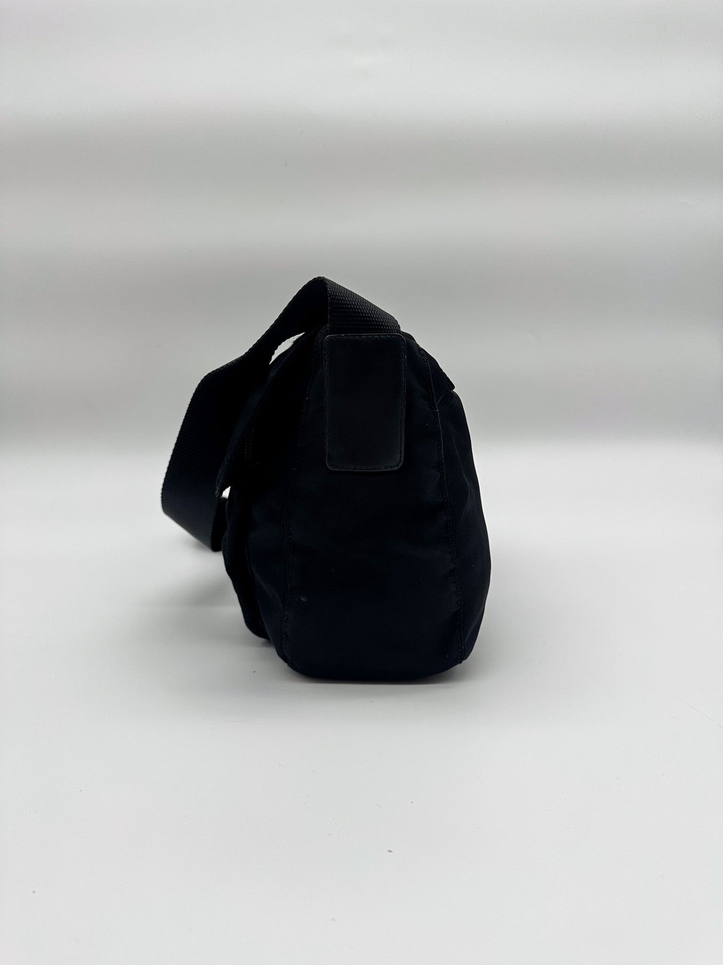 Prada Black Tessuto Nylon Messenger Crossbody Bag