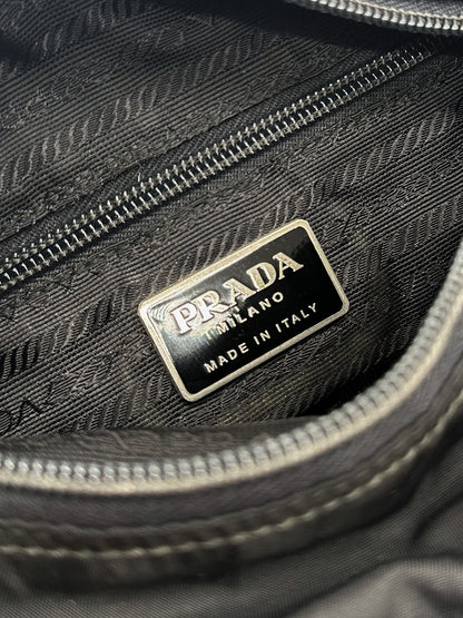 Prada Black Tessuto Nylon Messenger Crossbody Bag
