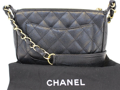 Chanel Shoulder Bag - CHANEL Black Sac Divers Mini Caviar