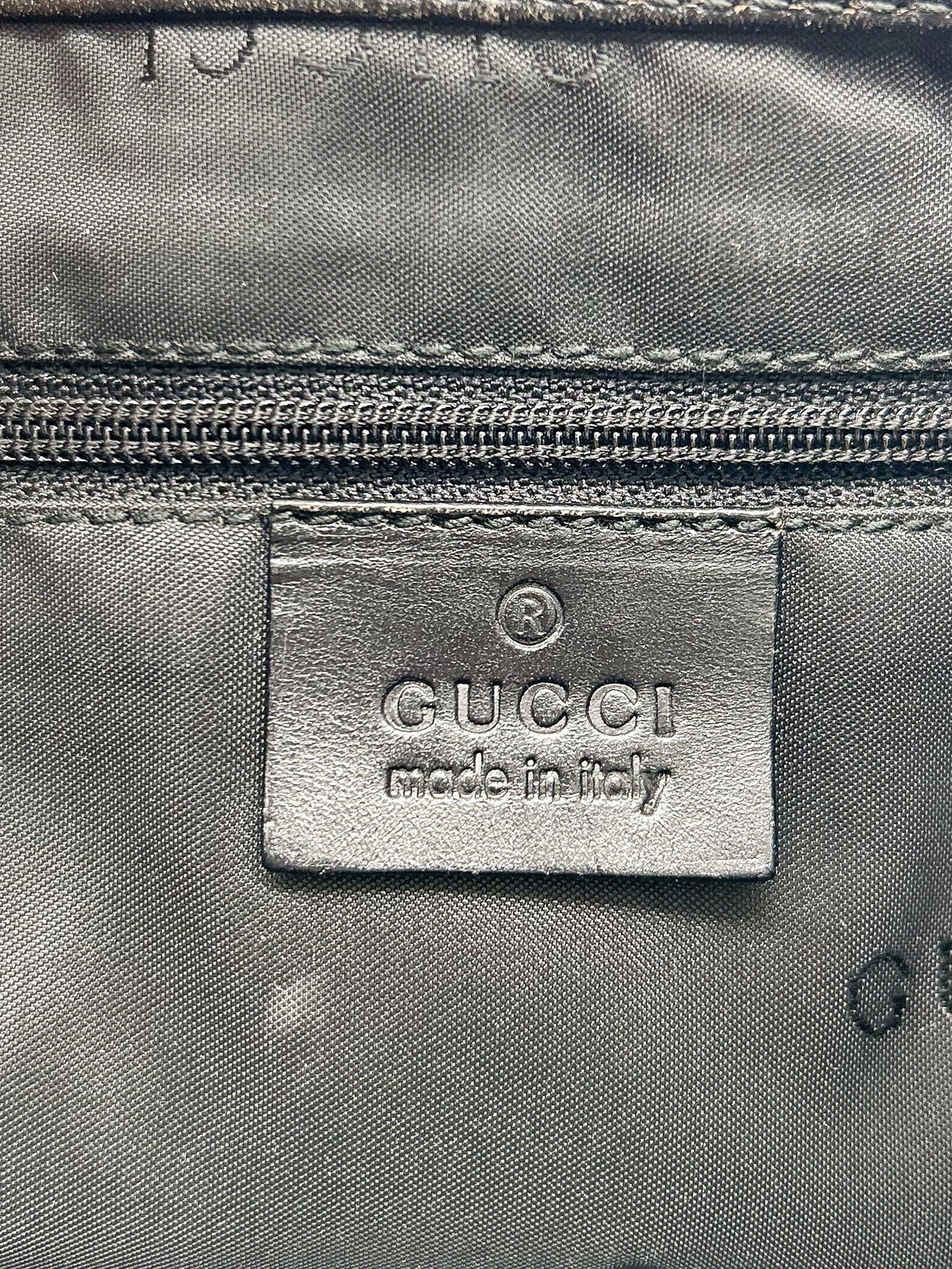 Gucci Jackie Pink Velvet and Black Leather Shoulder Bag