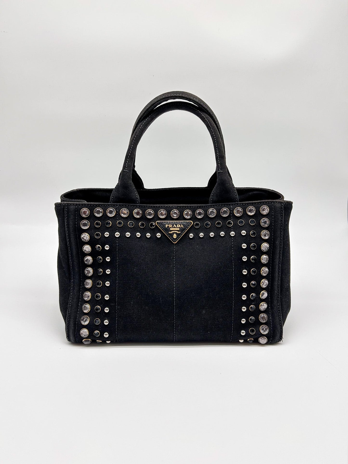 Prada Canapa Bijoux Studded Tote Bag