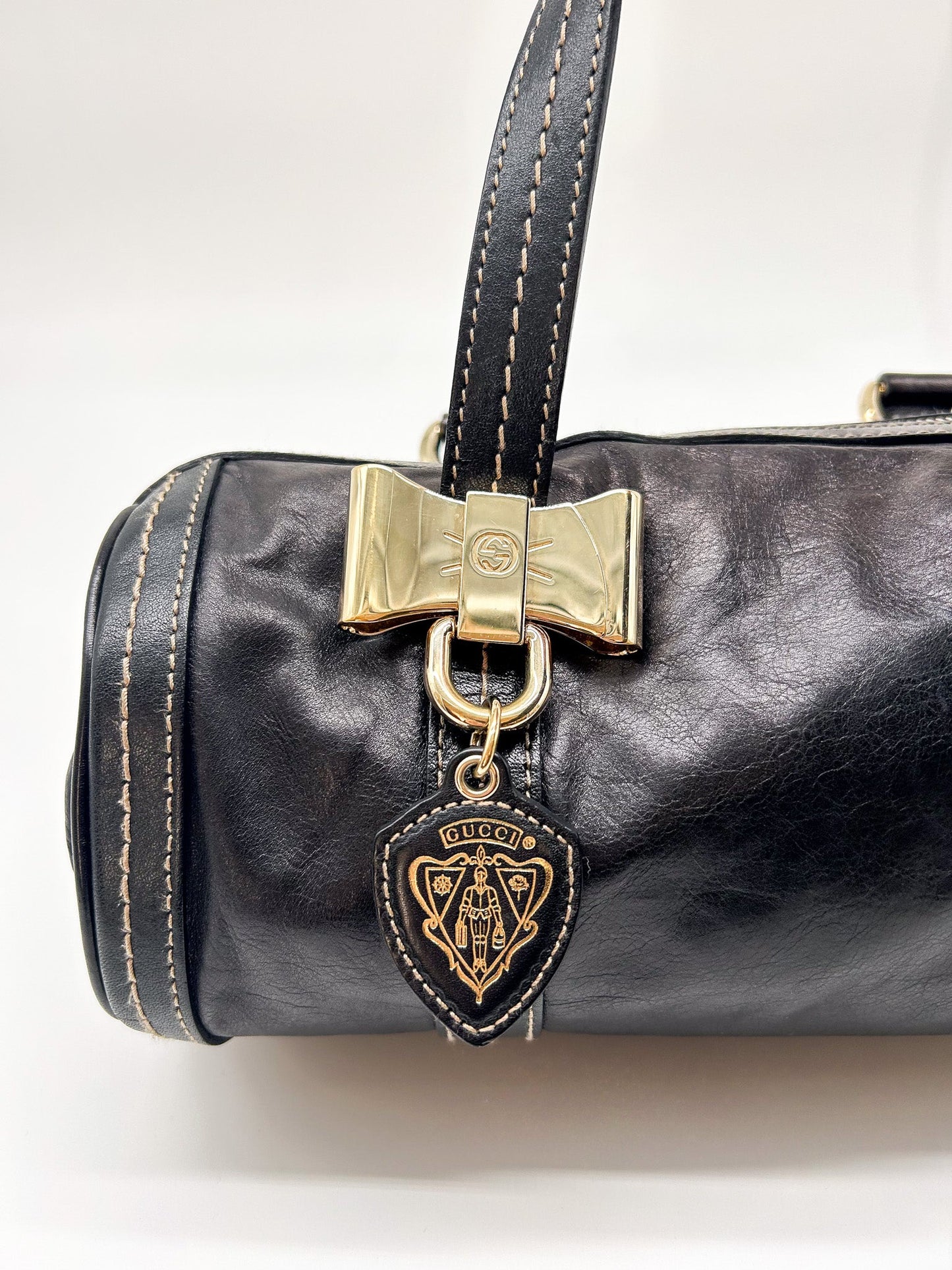 Gucci Black Mini Duchessa Boston Bag