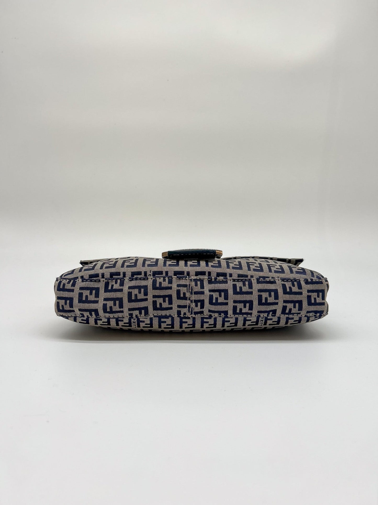 Fendi Navy Zucchino Baguette Shoulder Bag