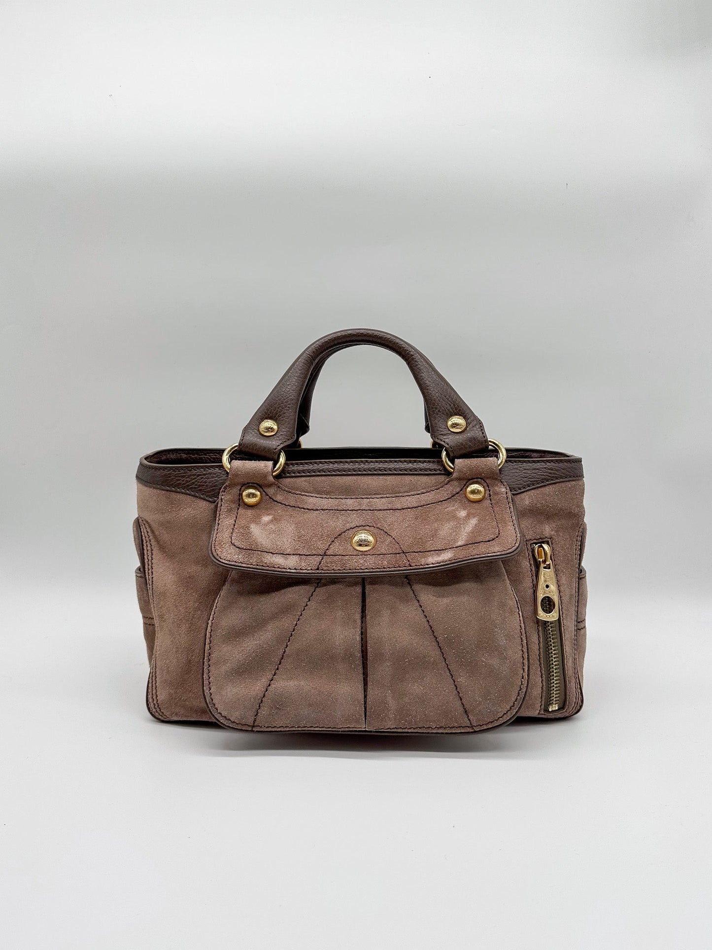 Celine Brown Suede Leather Boogie Bag