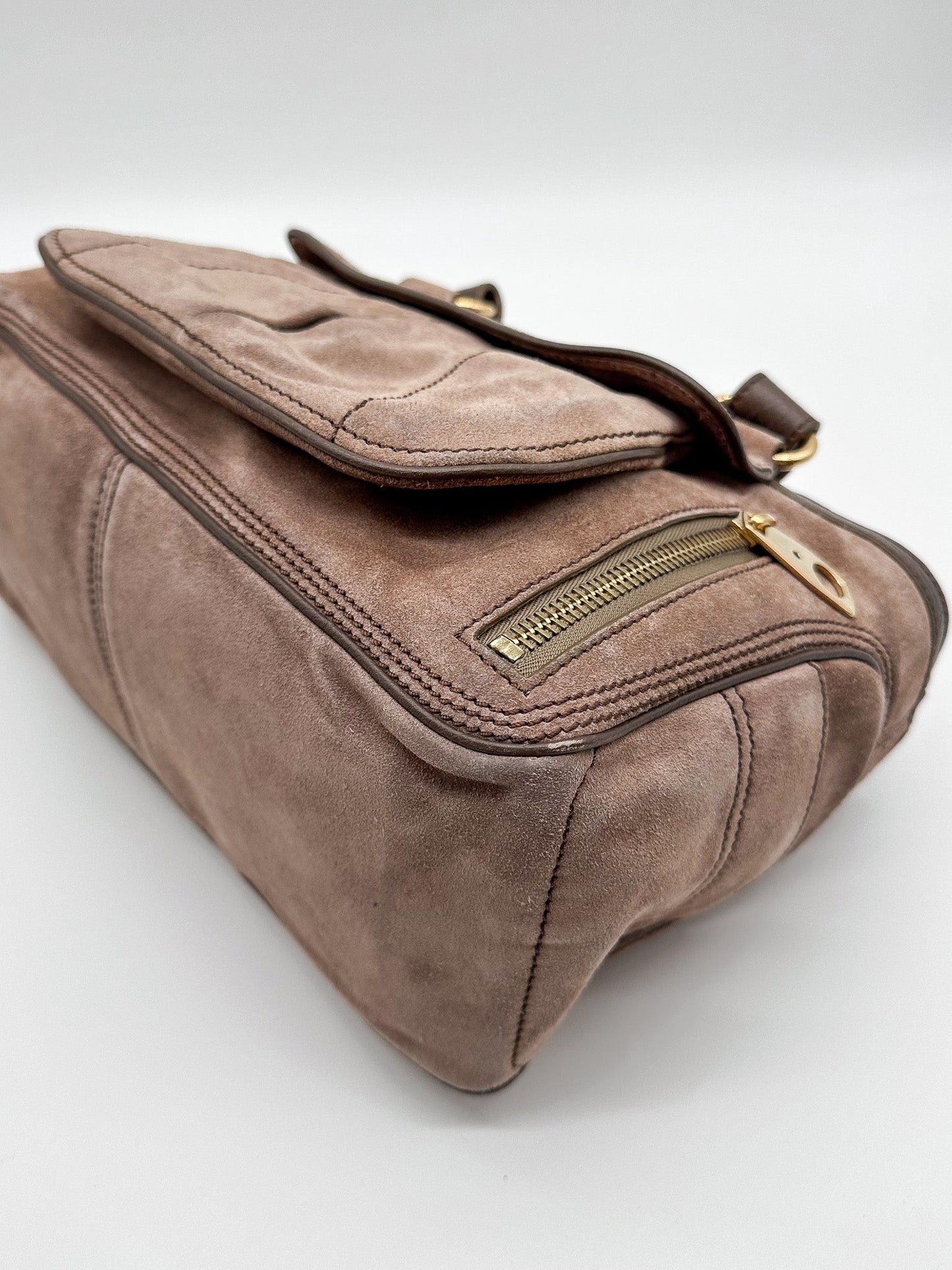 Celine Brown Suede Leather Boogie Bag