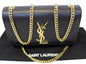 YVES SAINT LAURENT Kate Black Leather Gold Chain Clutch Crossbody Bag