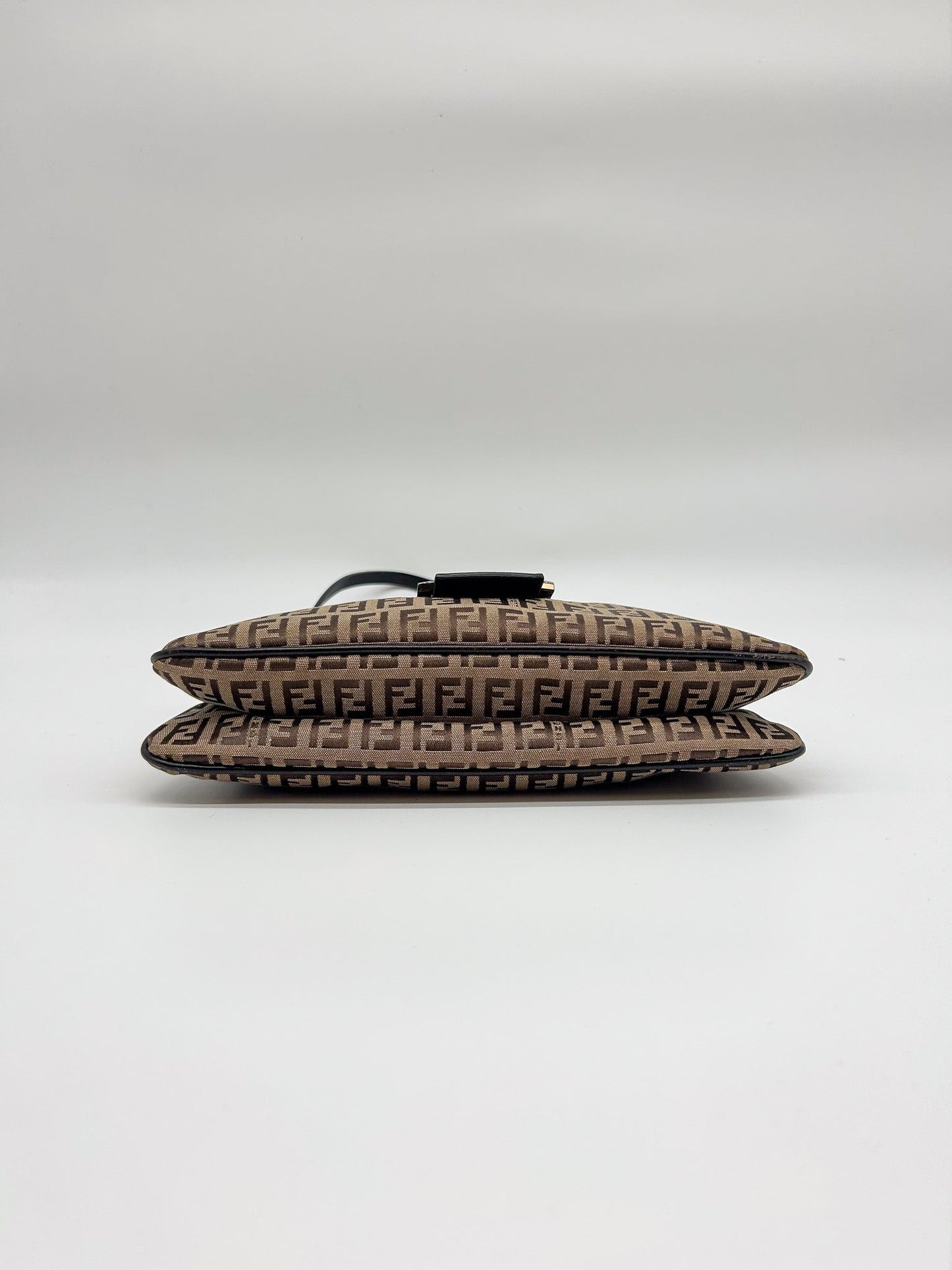 Fendi Zucchino Canvas Baguette Shoulder Bag