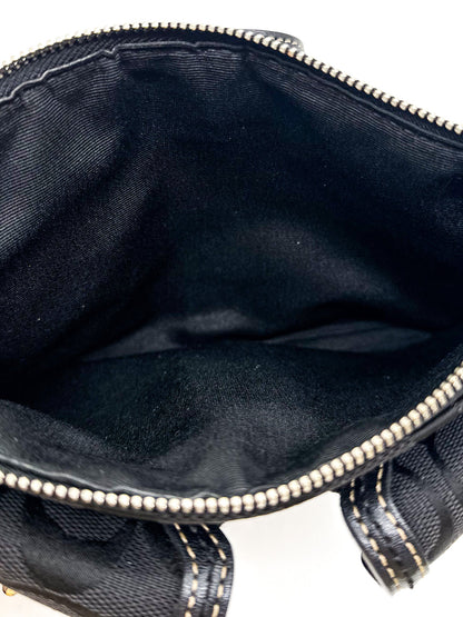 Coach Black Signature Jacquard Double Pocket Waist Bag