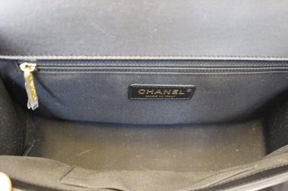 CHANEL Le Boy Medium Lambskin Leather Shoulder Bag Black