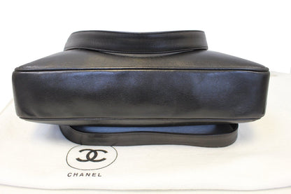 CHANEL Lambskin Chain Black Shoulder Bag