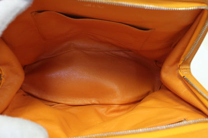 CHANEL Caviar Leather Orange Timeless Shoulder Bag