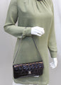 CHANEL Plum Patent Leather Square Stitch CC Shoulder Bag