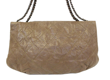 CHANEL CC Flap Medium Dark Brown Caviar Leather Shoulder Bag