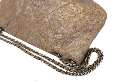 CHANEL CC Flap Medium Dark Brown Caviar Leather Shoulder Bag