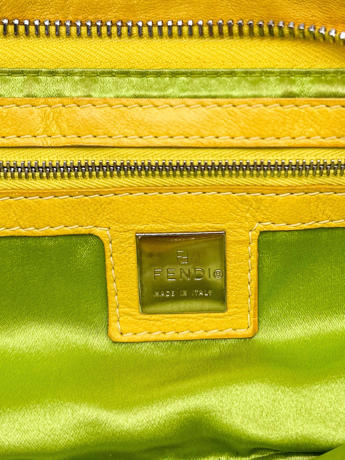 Fendi Yellow Baguette Shoulder Bag
