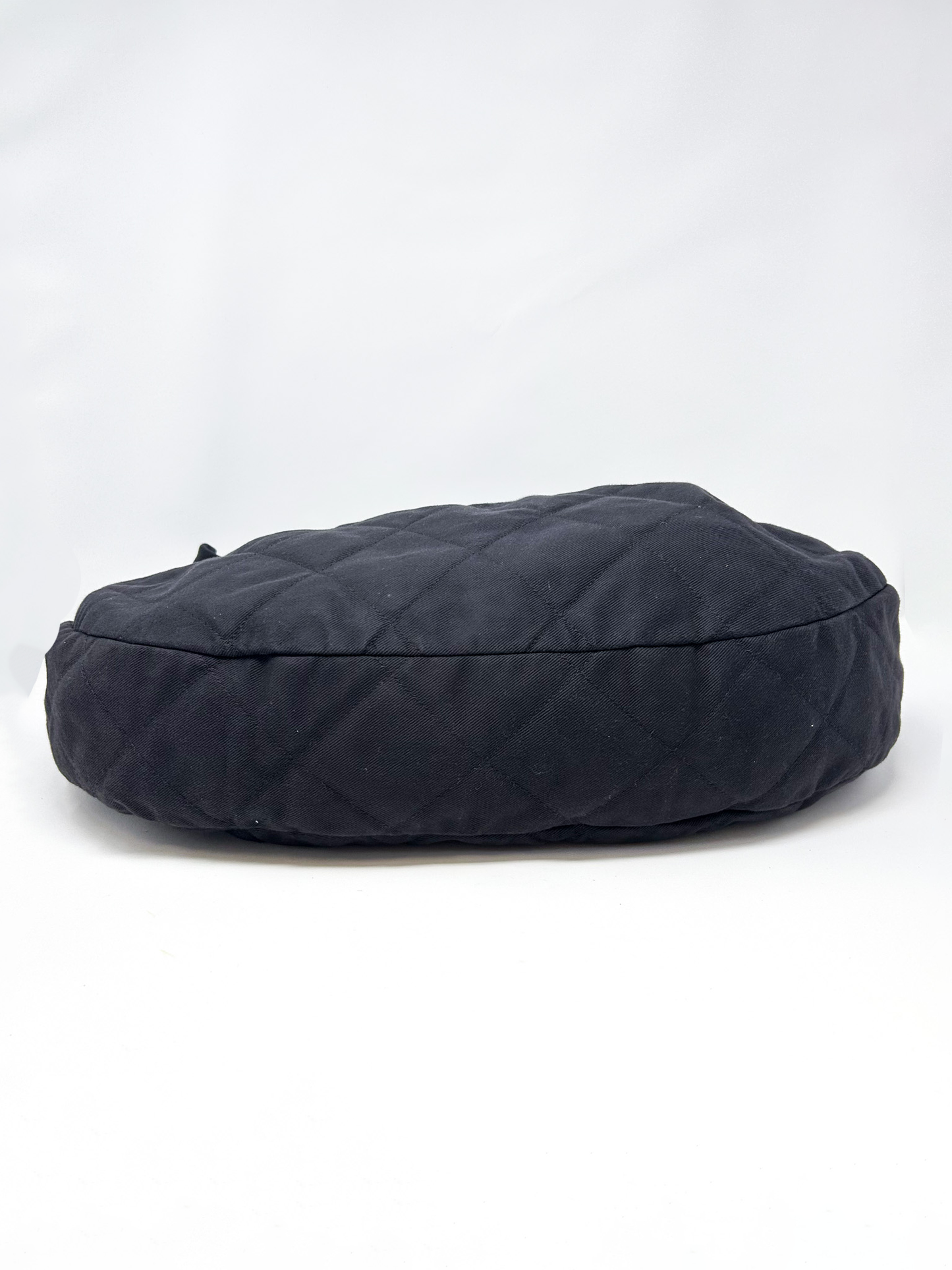Chain Quilted Canvas Chain Ring Hobo Bag