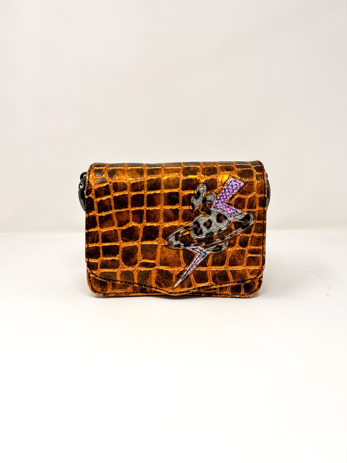 Vivienne Westwood Croc Embossed Chain Mini Crossbody Bag