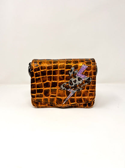 Vivienne Westwood Croc Embossed Chain Mini Crossbody Bag