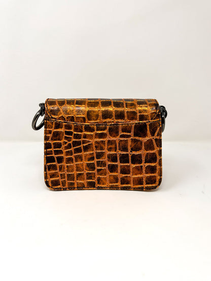 Vivienne Westwood Croc Embossed Chain Mini Crossbody Bag