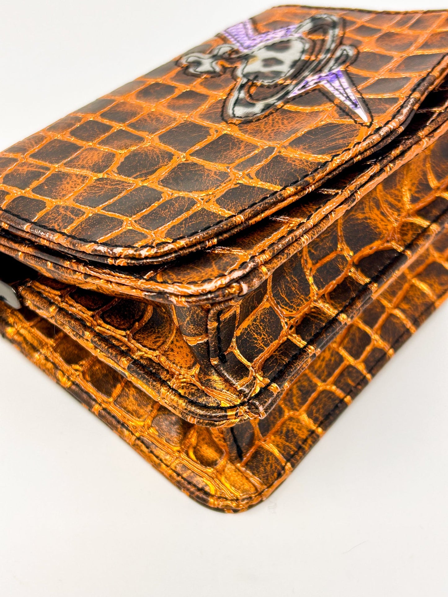 Vivienne Westwood Croc Embossed Chain Mini Crossbody Bag