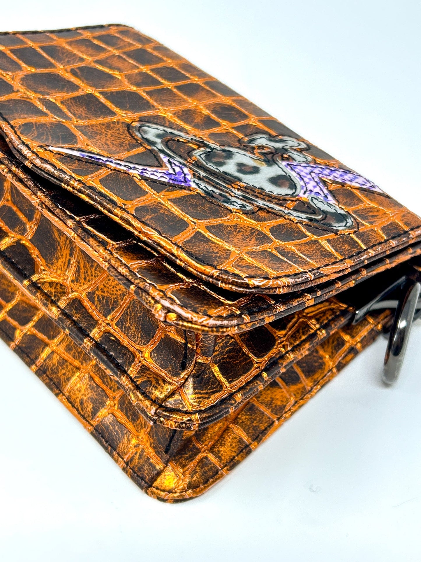 Vivienne Westwood Croc Embossed Chain Mini Crossbody Bag