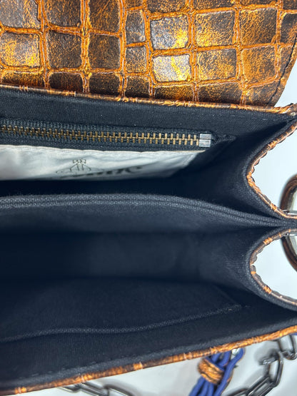 Vivienne Westwood Croc Embossed Chain Mini Crossbody Bag