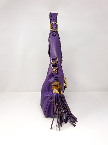 Gucci Purple Bamboo Jackie Shoulder Bag