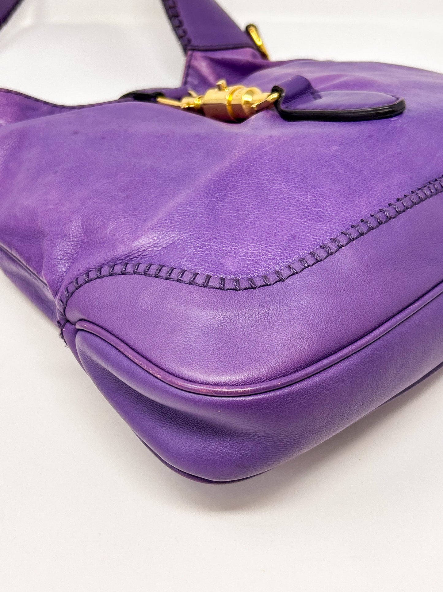 Gucci Purple Bamboo Jackie Shoulder Bag